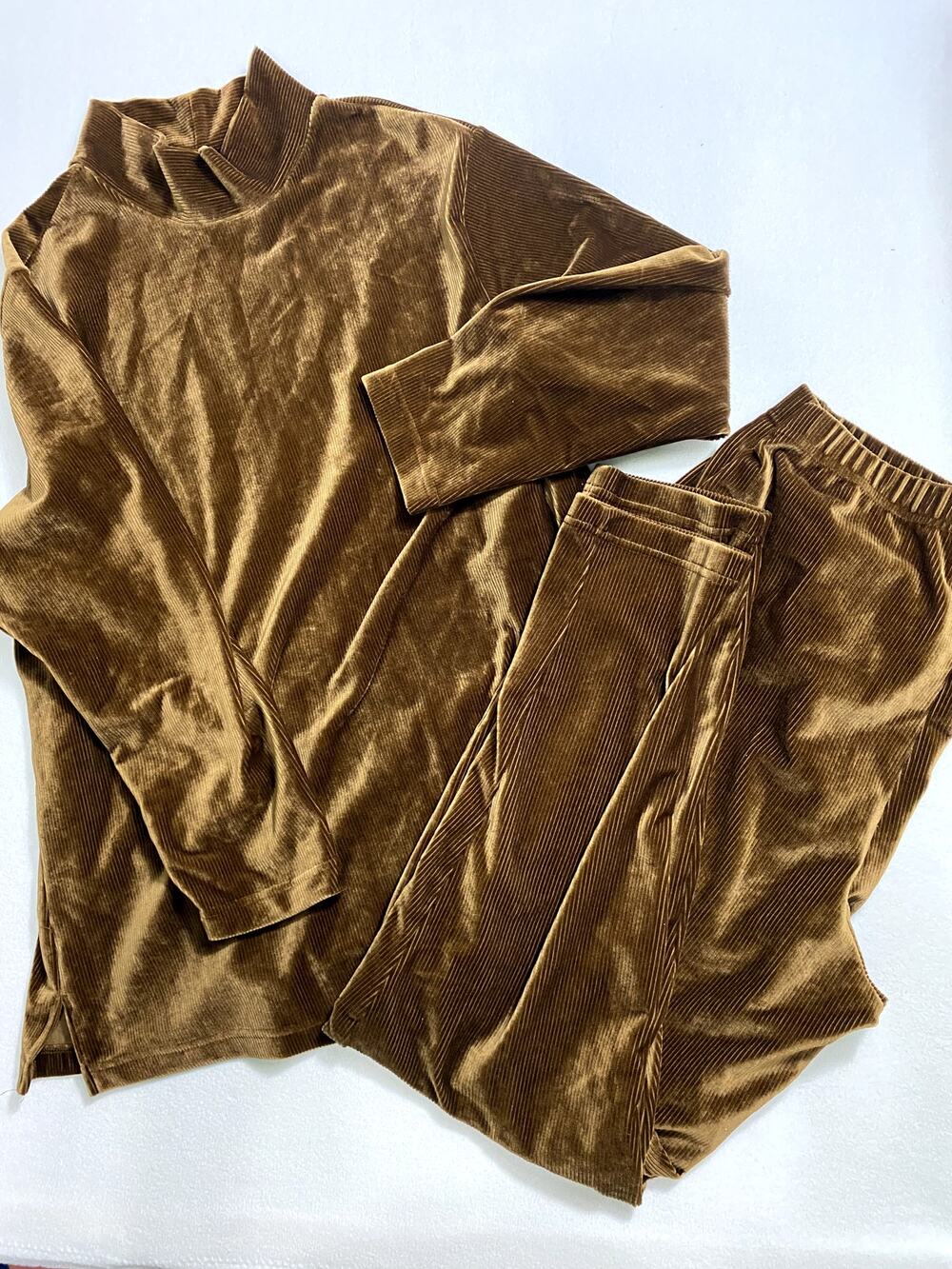 Vintage 907 Company Velvet Loungewear Set Top Pants Womens Plus Size 3X